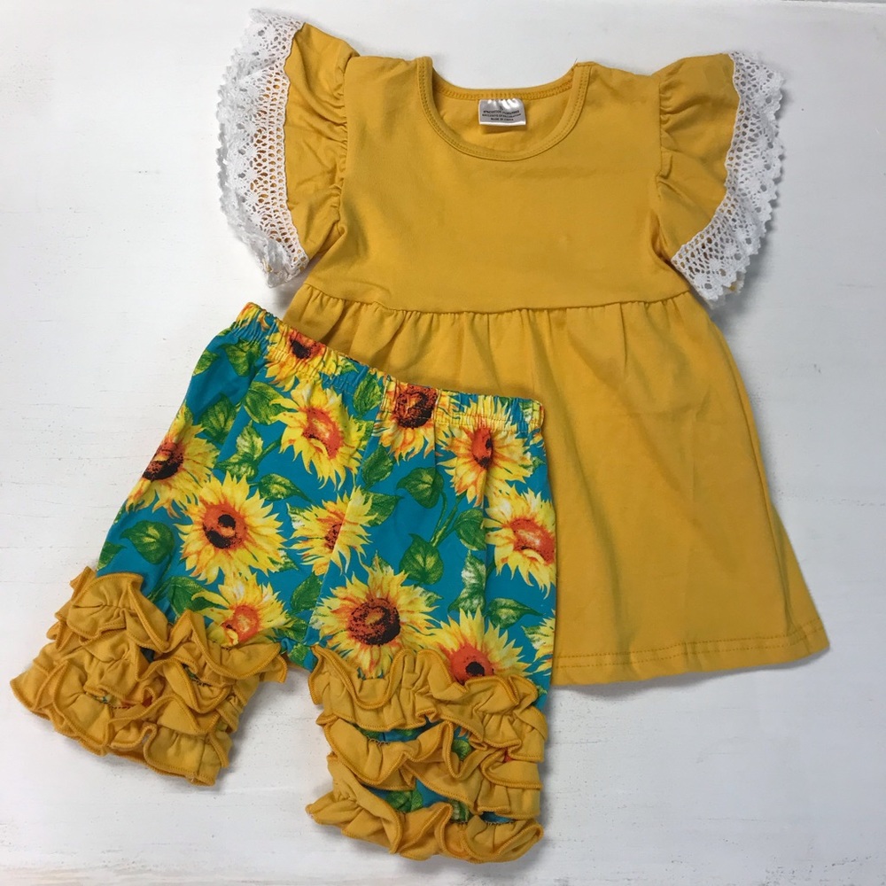 Sunflower Shorts Set